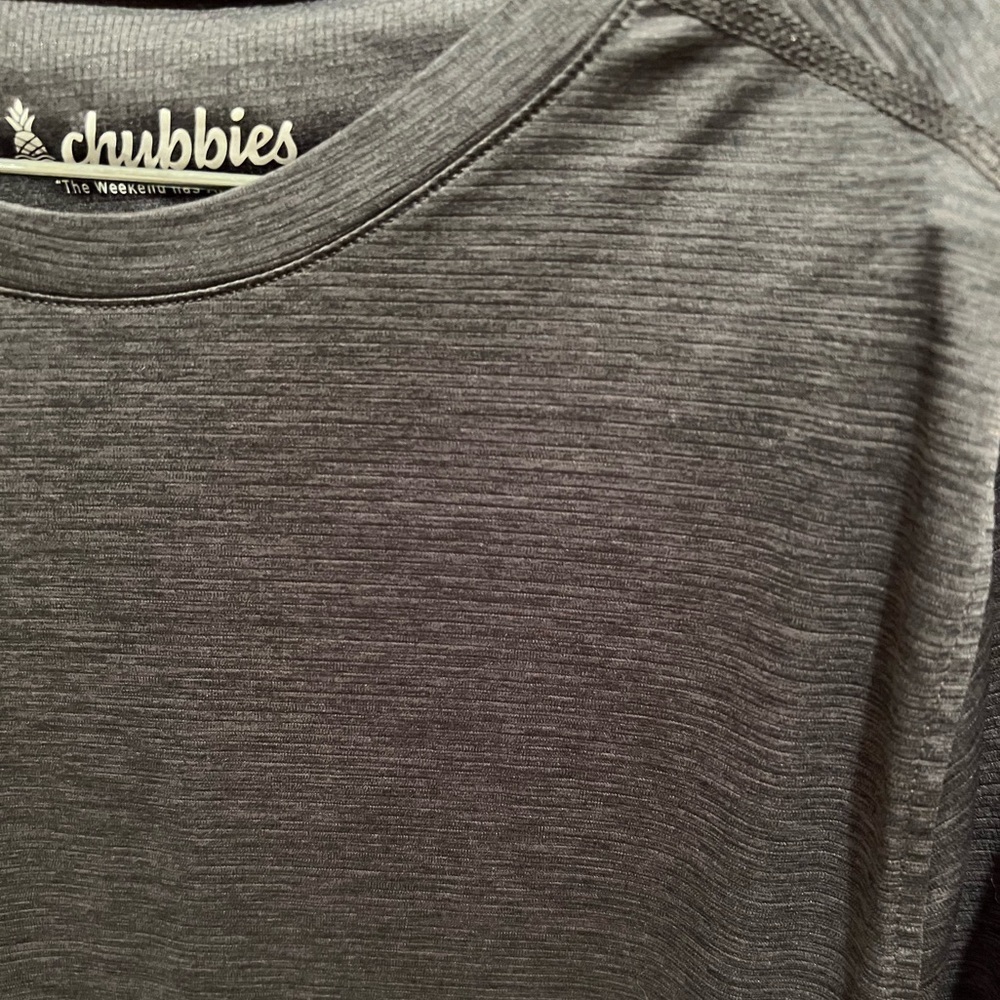 Chubbies Men's charcoal gray polyester crewneck  T-Shirt, size XL, EUC, summer - Picture 3 of 7